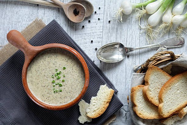 Mushroom cream soup stock photo