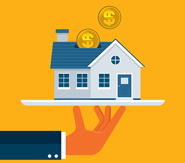 ilustraciones, imágenes clip art, dibujos animados e iconos de stock de de inversión - interest rate house loan budget