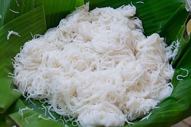 istock boiled Thai rice vermicelli, usually eaten with curries 511350159