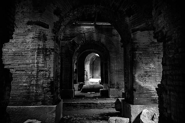 Inside the Flavio Amphitheater, Capua, Italy The Flavio amphitheater is a roman ruin in Capua town, now we know that this is the second amphitheater after Colosseum for its dimension. capua stock pictures, royalty-free photos & images