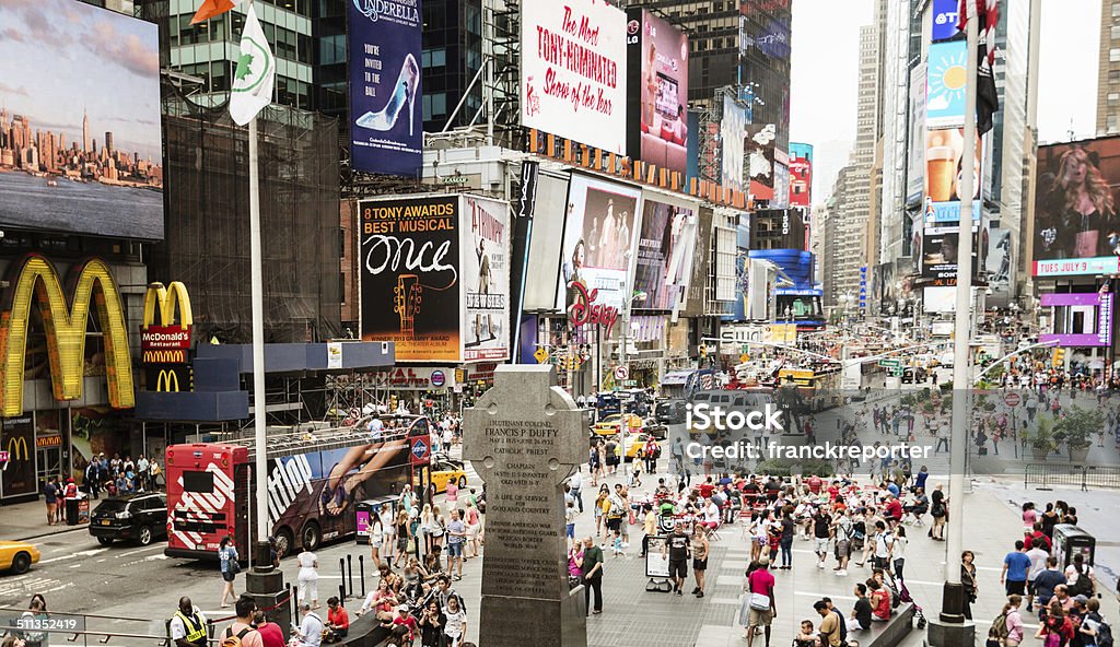 Tourist in Times Square - new york city Crowd of People Stock Photo