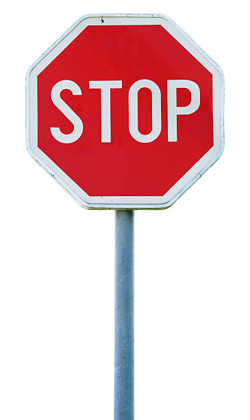 istock Stop sign in vertical orientation isolated on white 511352525