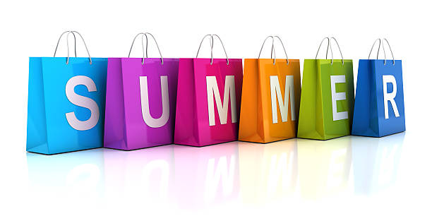istock Summer sale concept with shopping bag, 3d render 511352849