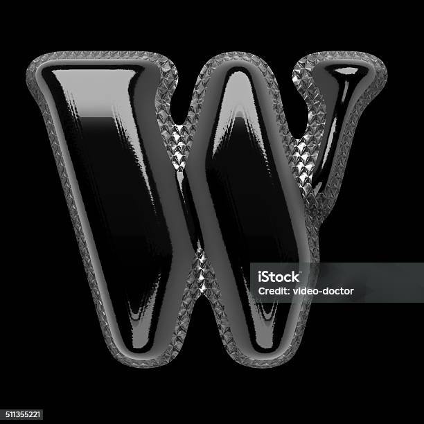 Metal And Black Gloss Letter Stock Photo - Download Image Now - Abstract, Alphabet, Aluminum