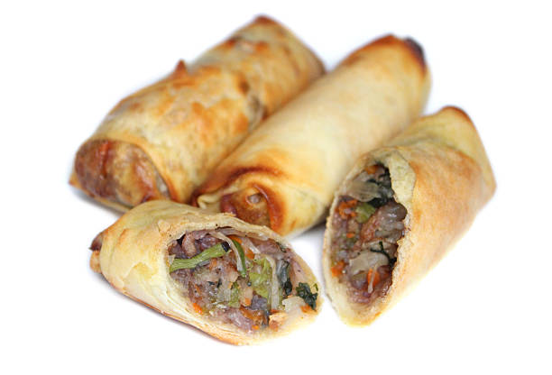 istock Image of homemade spring rolls, oriental cuisine, bean sprouts, vegetables 511355937