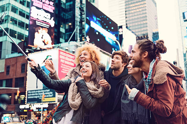 istock Group of friends making selfie 511361062