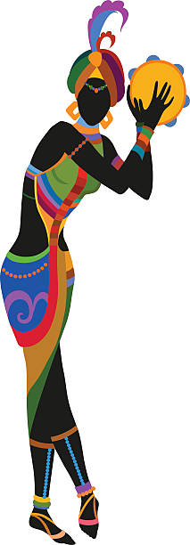 ilustraciones, imágenes clip art, dibujos animados e iconos de stock de baile de mujer africana étnica - african descent africa african culture pattern