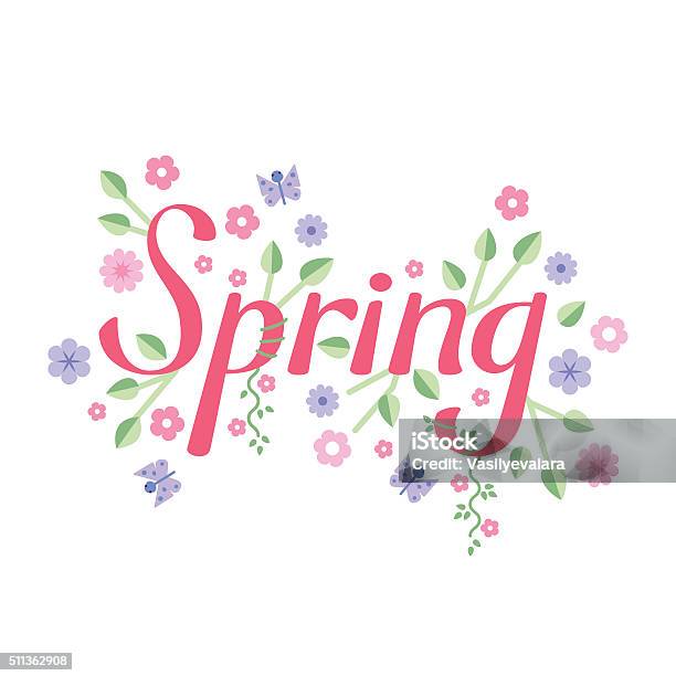Spring Letters Vector Spring Vector Lettering Stock Illustration - Download Image Now ...