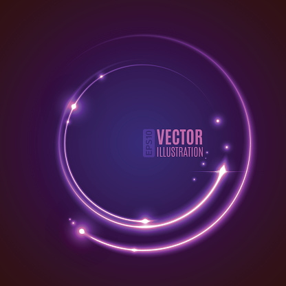 Energy abstract background with luminous swirling of glow circles. Glowing spiral circles in motion.  Vector illustration