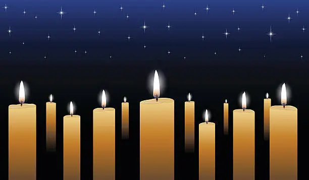 Vector illustration of Candlelight Vigil