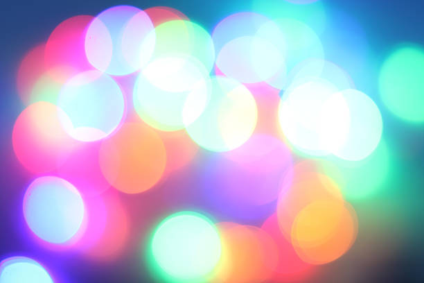 Defocused colorful abstract of christmas light, cool tone background