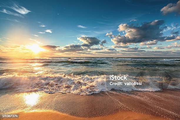 Beautiful Cloudscape Over The Sea Stock Photo - Download Image Now - Beach, Sea, Sunrise - Dawn