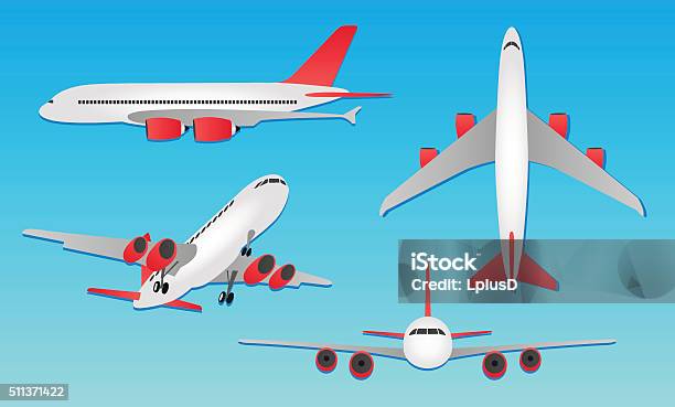 Planes Different Angles And Views Stock Illustration - Download Image Now - Airplane, Profile View, Air Force One