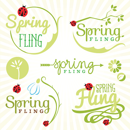 Spring Design Elements. Labels and Badges