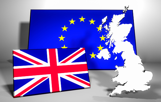 3D models of the UK Flag, EU Flag and the outline of the UK. All linked to the EU Referendum.