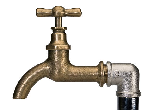 istock Brass faucet and a water-pipe 511376086