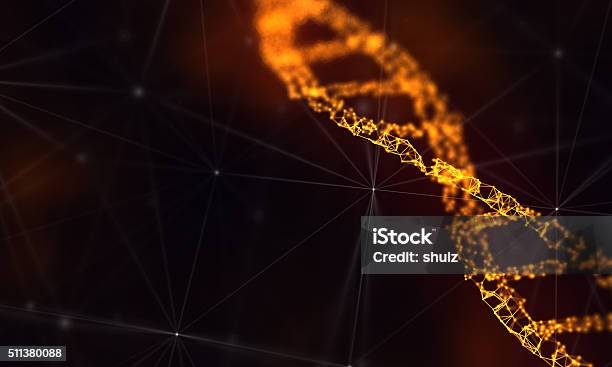 Dna Molecule Stock Photo - Download Image Now - DNA, Orange Color, Abstract