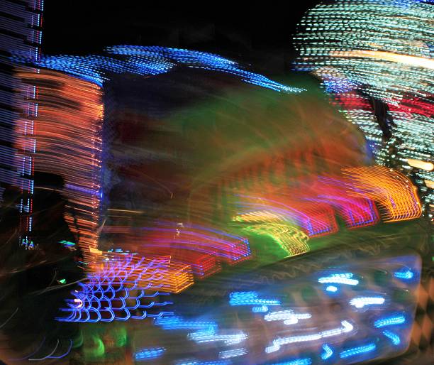 istock Blurred lights of a fairground carousel against background moving fast 511380366
