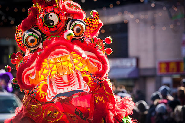 istock Red Dragon at Chinese New Year Parade 511380616