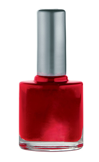 Red nail paint bottle