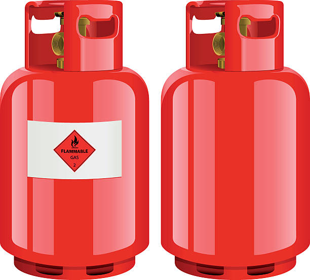 Propane gas cylinder vector art illustration