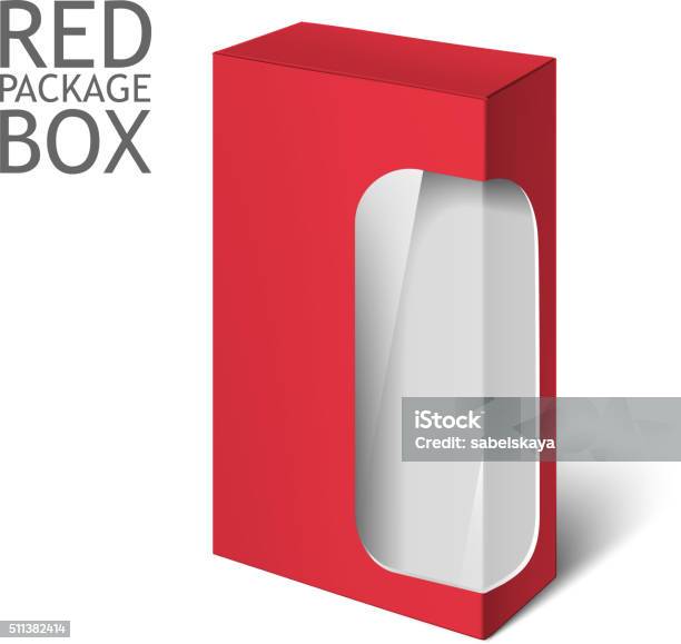 Red Box Color Template Red Realistic Box Mockup Template Stock Illustration - Download Image ...