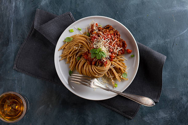 Wholegrain pasta spaghetti stock photo