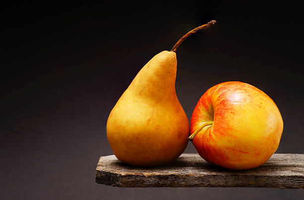 Fruit Still Life - Pear and Apple stock photo
