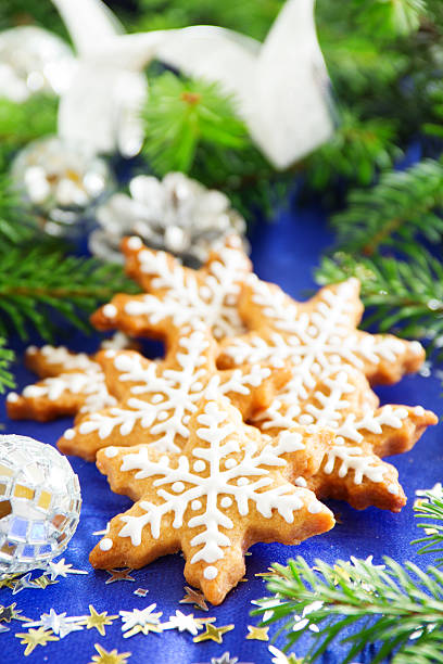 istock Christmas gingerbread cookie in the form of a snowflake. 511387985