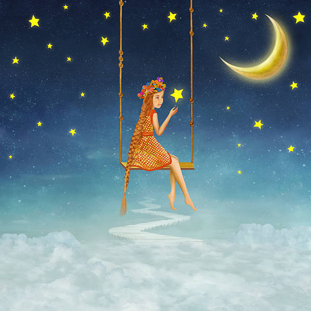 istock The lovely girl shakes on a swing 511389132