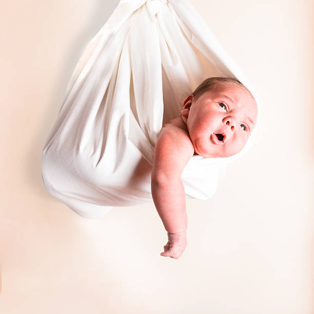 Portrait of a newborn baby stock photo