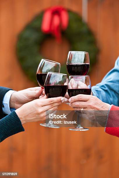 Christmast Toast Stock Photo - Download Image Now - Adult, Bonding, Cardigan Sweater
