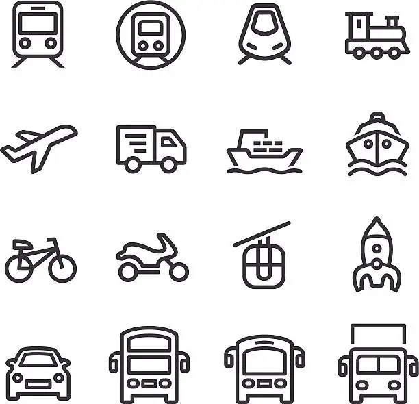 Vector illustration of Transport Icons - Line Series