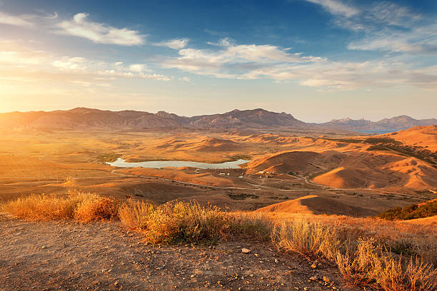 istock Beautiful view at the mountain valley at sunset in summer 511458724