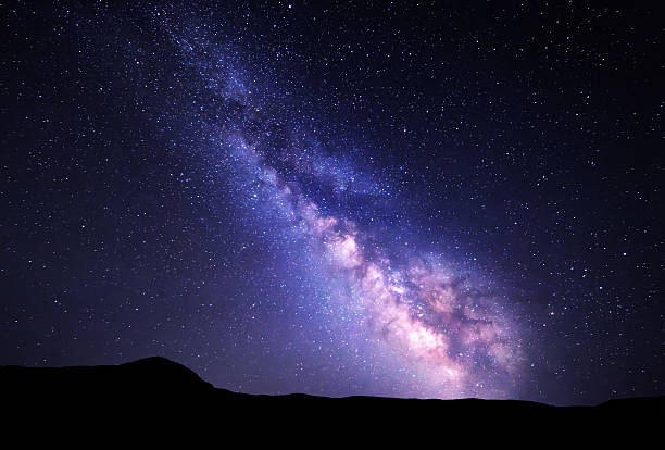 istock Landscape with Milky Way. Night sky with stars at mountains 511459356