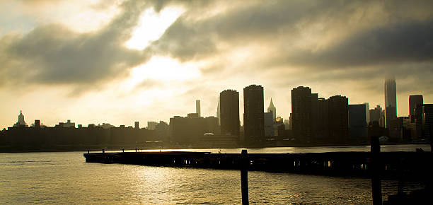 Manhattan Dock at Sunset stock photo