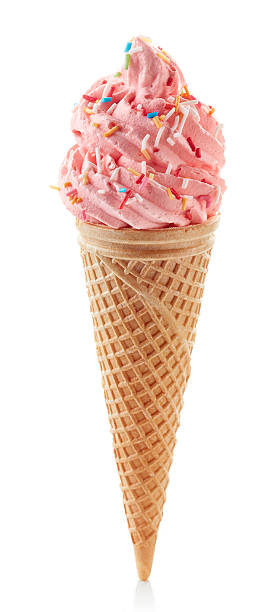istock ice cream cone with pink icecream 511460324