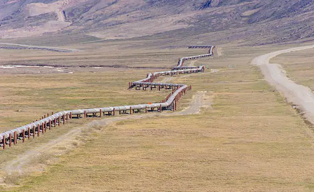 Photo of Zig-Zagging Trans Alaska Pipeline in Brooks Range