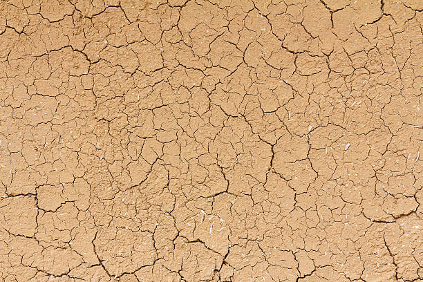 istock Cracked clay ground into the dry season. 511471432