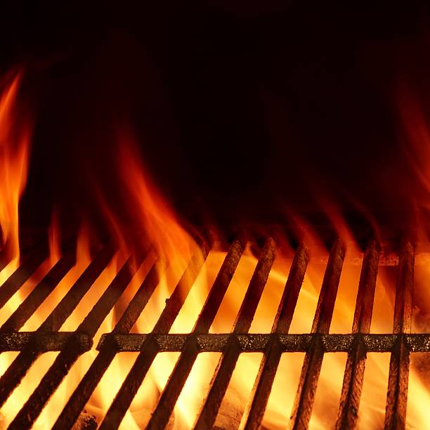 istock Empty Hot Charcoal Barbecue Grill With Bright Flame Isolated 511471514
