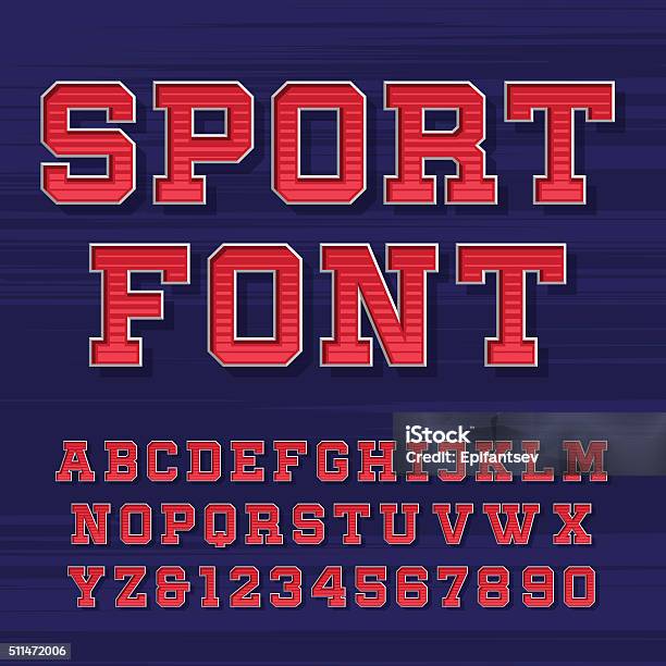 Sport Alphabet Vector Font Stock Illustration - Download Image Now - Typescript, Sport, Sports Team