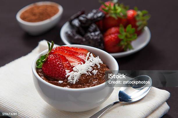 Avocado And Cacao Mousse Stock Photo - Download Image Now - Chocolate, Mousse - Dessert, Strawberry