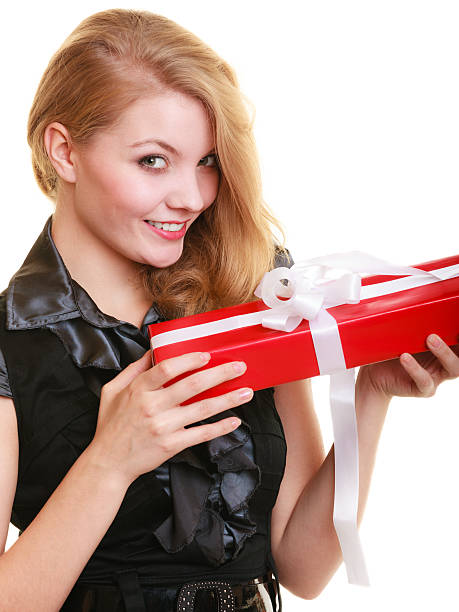 istock holidays love happiness concept - girl with gift box 511473403