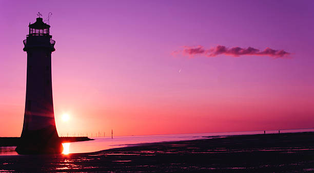 trespolo rock lighthouse new brighton - perch rock lighthouse foto e immagini stock