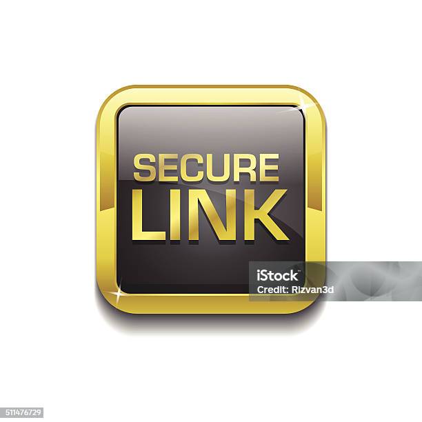 Secure Link Glossy Shiny Square Vector Button Stock Illustration ...