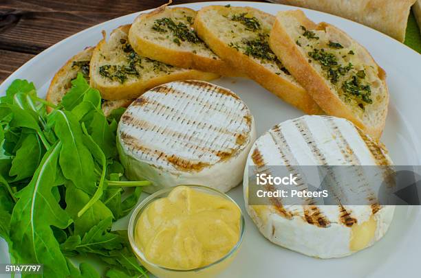 Grilled Camembert With Baguette Stock Photo - Download Image Now - Appetizer, Baguette, Baked
