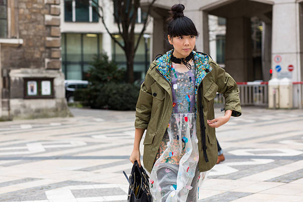 Susie Lau attending Mulberry fashion show during London Fashion Week London, United Kingdom - February 21, 2016: Susie Lau attending Mulberry fashion show during London Fashion Week Autumn Winter 2016. london fashion week stock pictures, royalty-free photos & images