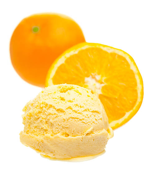 istock Orange ice cream scoop in front of oranges 511481954