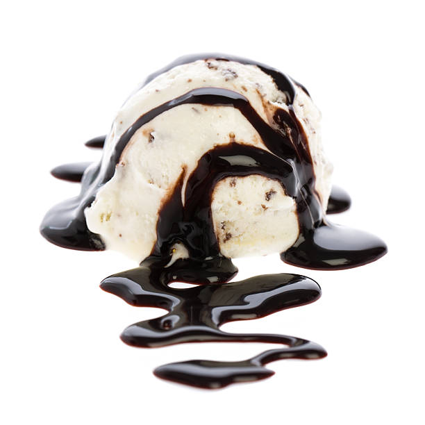 istock scoop of stracciatella ice cream topped with chocolate sauce 511482292