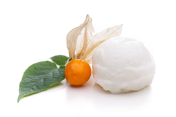 scoop of lemon ice cream decorated